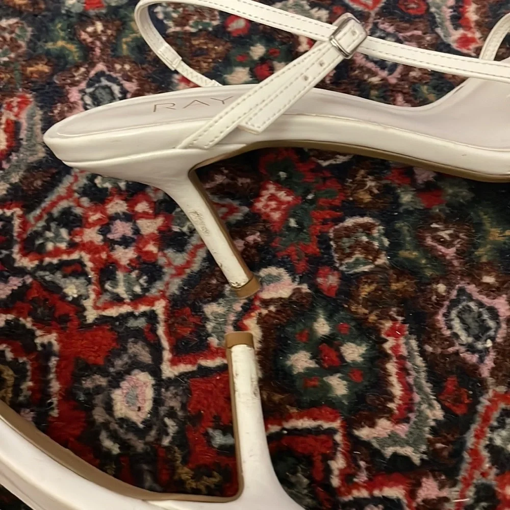 Raye minimalist strappy white heels - Picture 3 of 4
